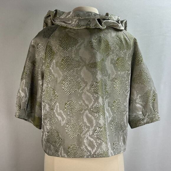 Samuel Dong Reptile Print Cropped Jacket Sz L - Picture 8 of 8